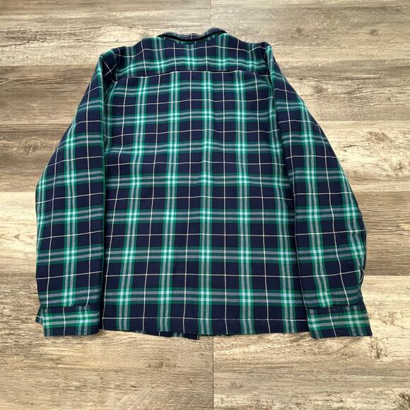 L.L Bean Green Blue Mens L Plaid Tartan Shacket Quilted Lined Button Up Jacket - Picture 6 of 9